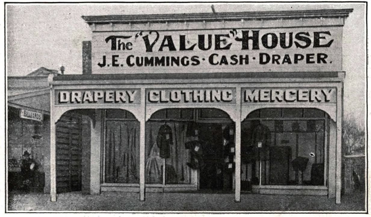 Arawa Street, Matamata, during the 1930's.  'The Value House', drapery, clothing and mercery.  I ...