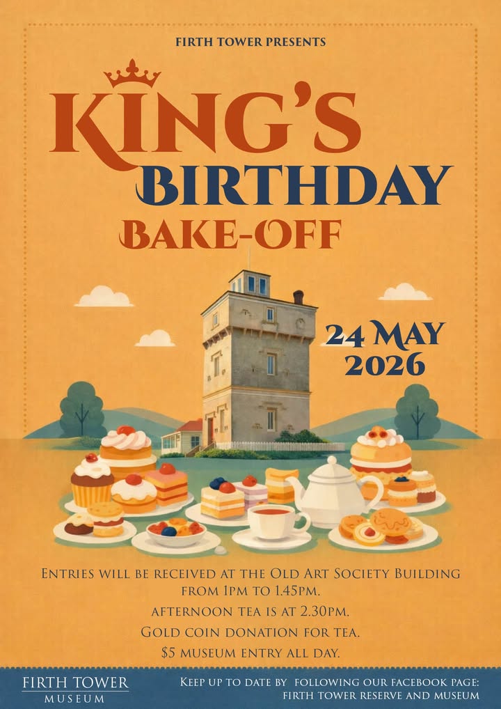 Reminder!  Sunday 24 May 2026 is Kings Birthday Bakeoff day!  This year it is being held in the A...
